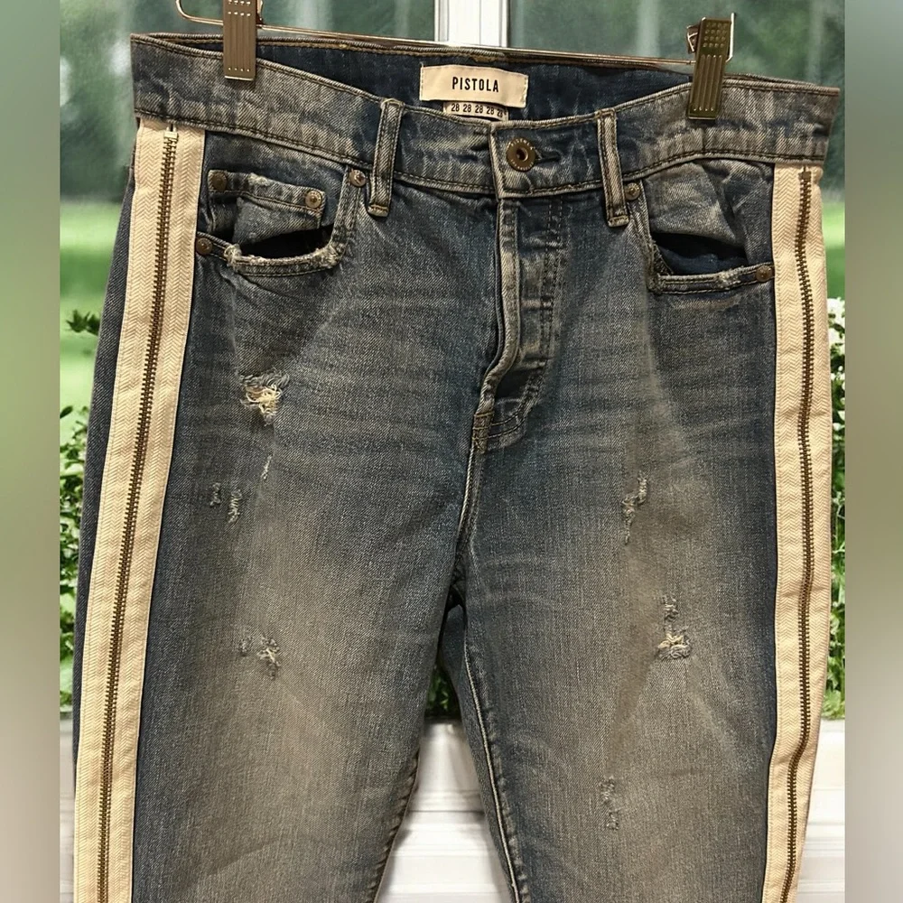 PISTOLA Charlie Side Zip Straight‎ Leg Jeans 28 - Picture 5 of 13